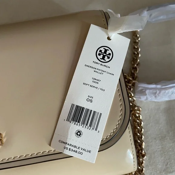 New, Emerson patent chain wallet crossbody soft serve color
